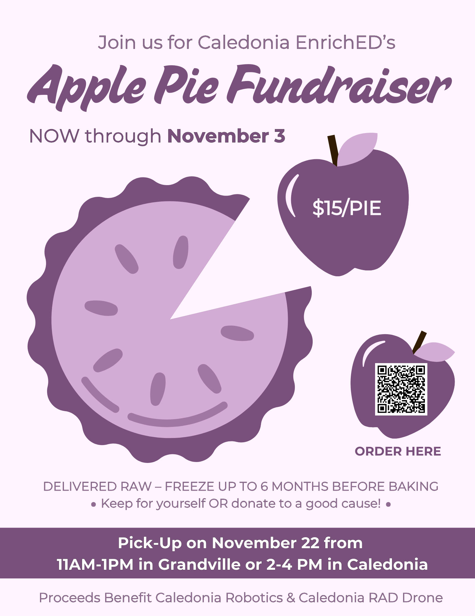 Pie Fundraiser Flyer